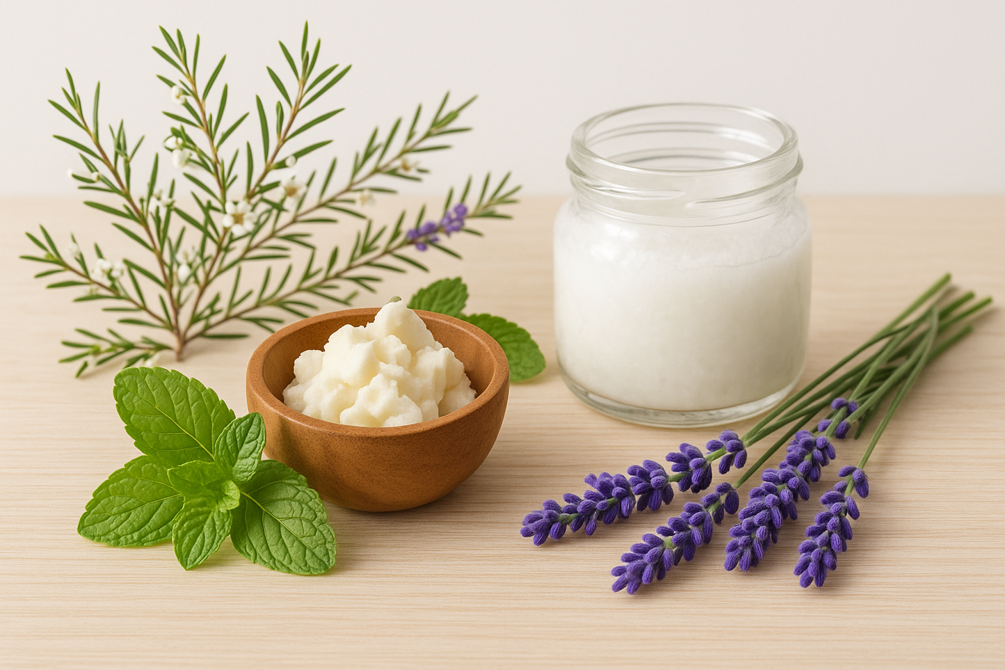 Shea Butter, Coconut Oil, with Peppermint, Lavender & Tea tree